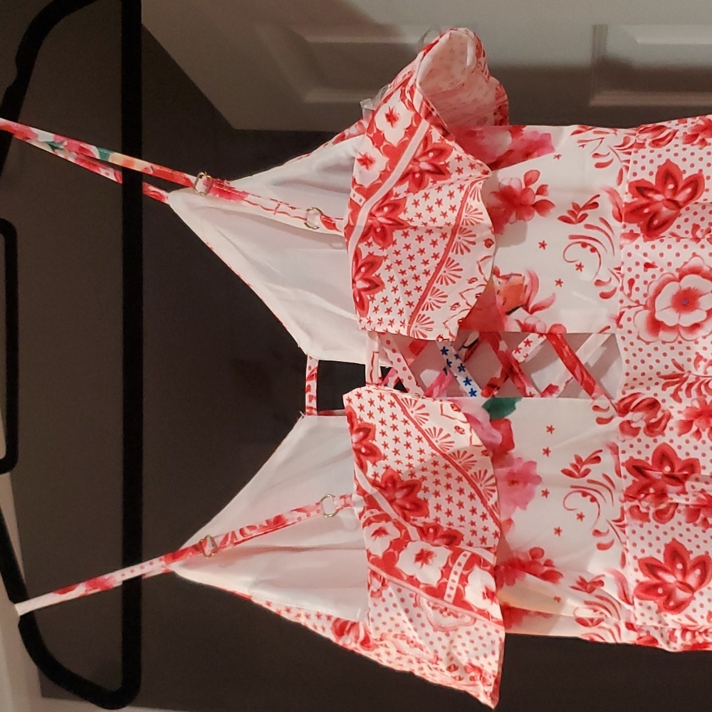 Red Flowery Summer Maxi Dress - Picture 4 of 5